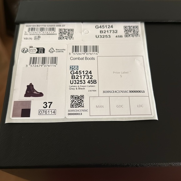 CHANEL Black and Gray Lace-Up Combat Boots - Picture 7 of 7